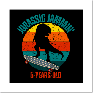 Jurassic Jammin' 5-Years-Old Boys Birthday Party Dinosaur Theme Posters and Art